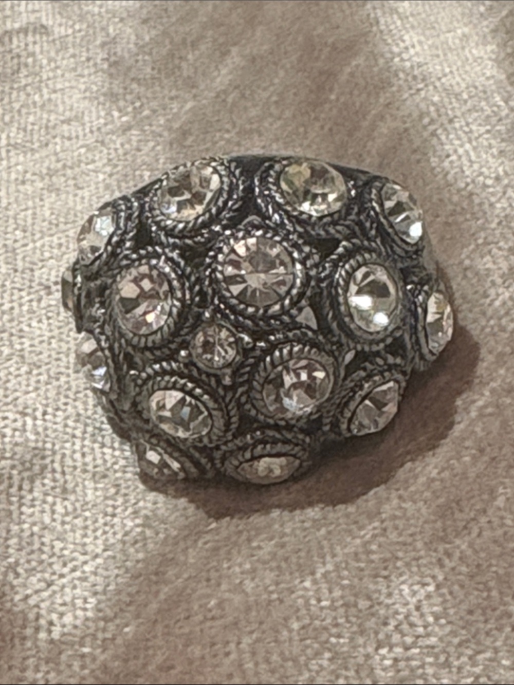 Premier Designs Times Square Crystal Ball Dome Ring Size 10